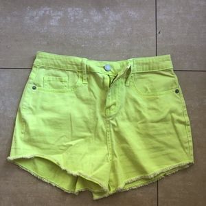 Bright Yellow Denim Shorts